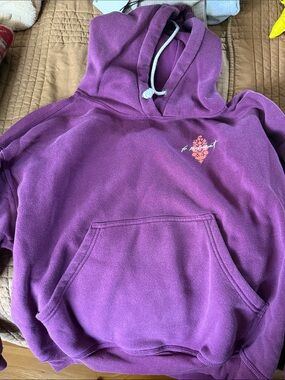 FP Movement by Free People Purple Hoodie with Coral Back Graphic